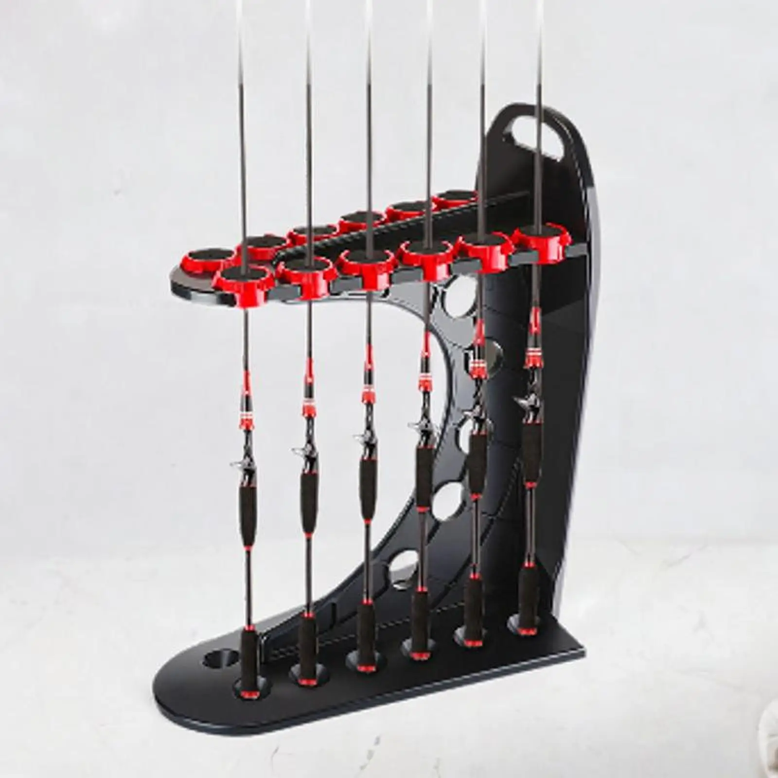 

Fishing Rod Holder Gifts Bracket 12 Holes Fishing Accessories Store Rods Display Stand Basement Garage Fishing Rod Display Rack