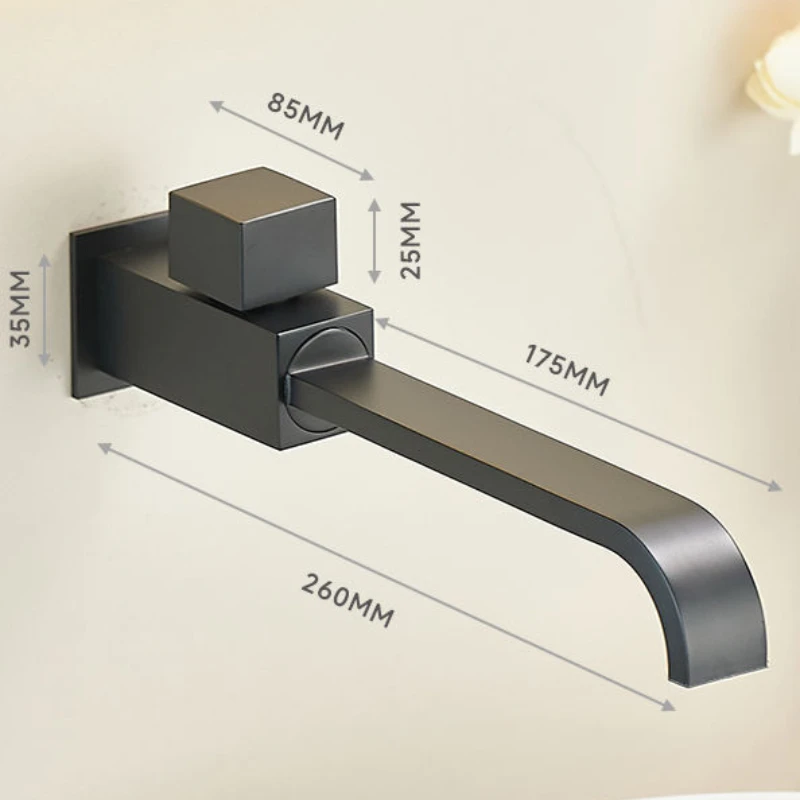 ก๊อกน้ําติดผนังสไตล์มินิมอล ระเบียงสีเทา เดี่ยว สีดําเย็น ไม้ถูพื้นทองแดงทั้งหมด สระ ก๊อกน้ําสีขาวสากล