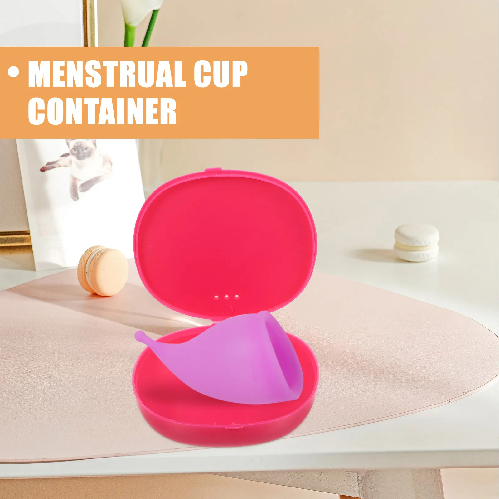 2Pcs Menstrual Cup Storage Box Premium Silicone Portable Travel Case Compact Menstrual Cup Holder Organizer Clean Dustproof