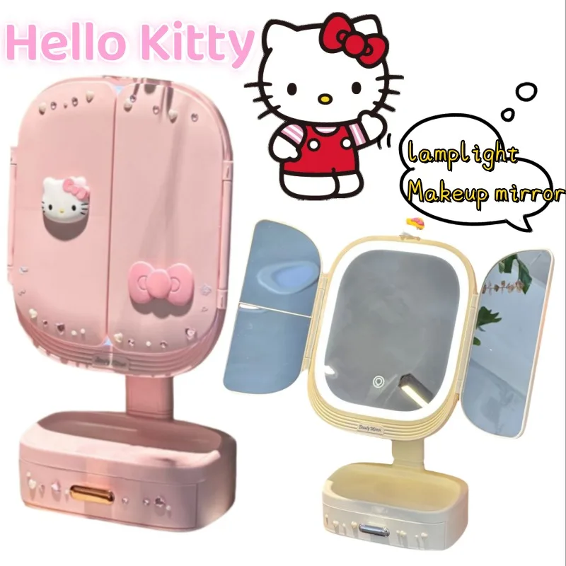 

Новое индивидуальное креативное зеркало для макияжа Hello Kitty, удобное настольное зеркало для спальни для девочек, подарок на день рождения