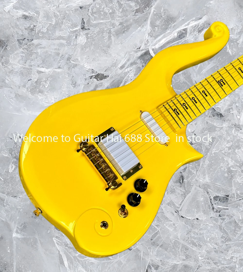 

6-струнная электрогитара желтого цвета Prince Cloud Guitars с 22 ладами на грифе # 5462899