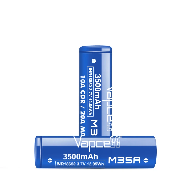 Original Grade A Vapcell M35A 18650 3500mah Battery 10A/20A 3.7V 12.95Wh INR18650 Rechargeable Lithium Batteries for Toys