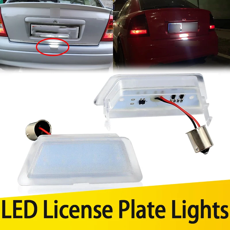 White LED License Number Plate Light Canbus For Opel Astra G MK4 Saloon 1998-2004 1999 2000 2001 2002 2003 Saloon/Hatchback