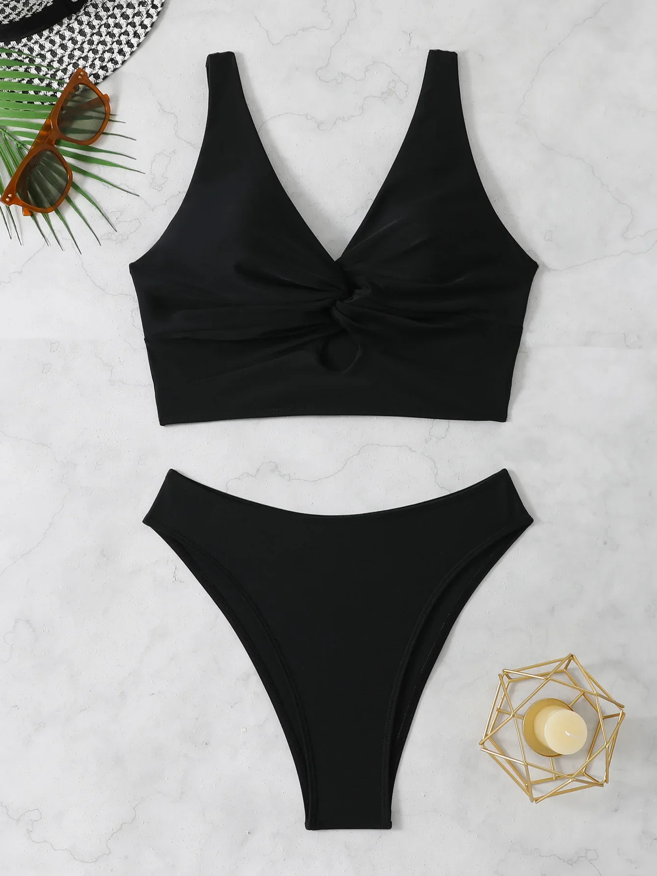 

Сексуальные комплекты бикини с высокой талией, купальник из двух предметов, черный купальник, женские бразильские стринги, бикини с вырезами, пляжная одежда, купальный костюм