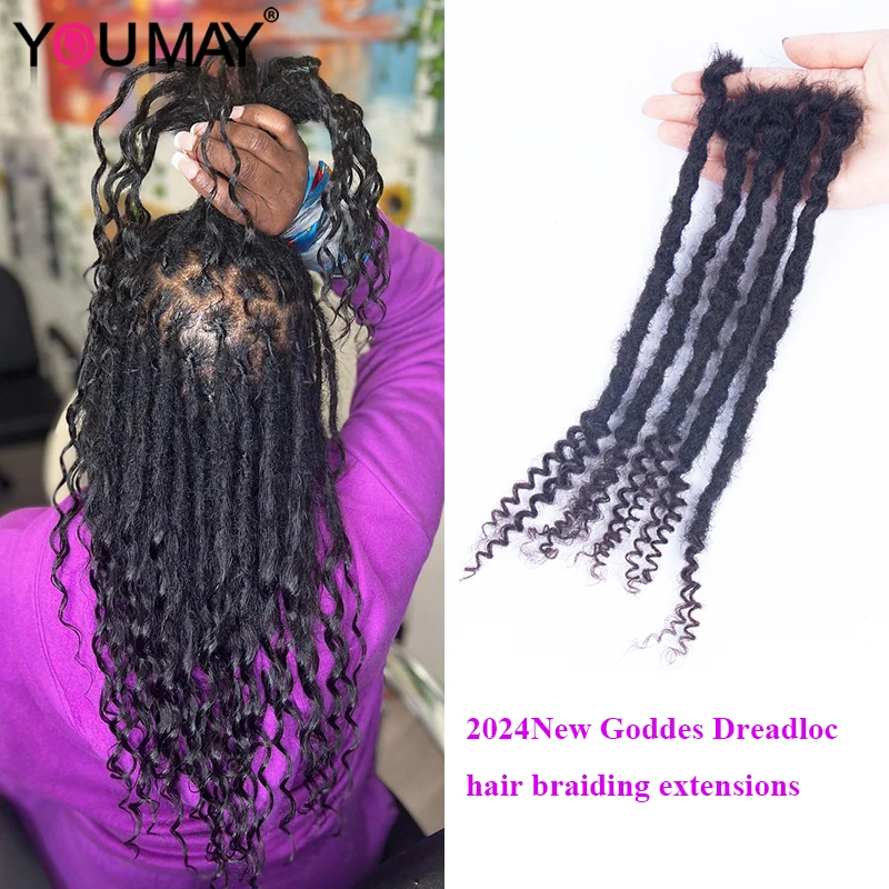 Human Hair Dreadlock Extentions Deep Goddess Human Hair Dread Loc Color Goddess Braids Hair For Black Goddes Loc Youmay Virgin