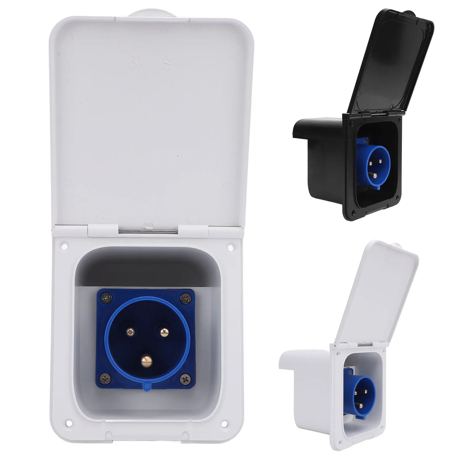 RV-Steckdose, 3-polig, 32 A, Unterputzmontage, wasserabweisend, Shore-Stromsteckdose für Wohnmobil-Anhänger
