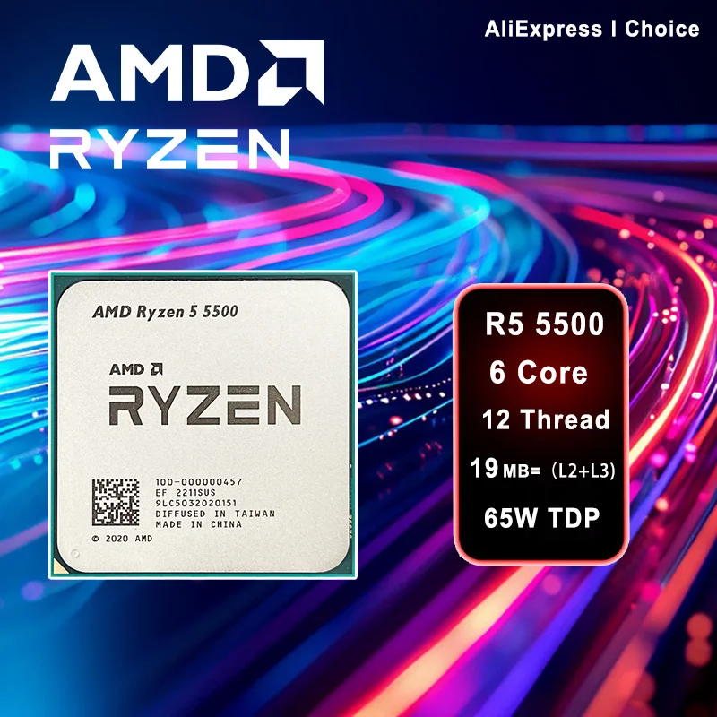 

R5 5500 Desktop Processor AMD Ryzen 5 5500 CPU NEW But Without radiator