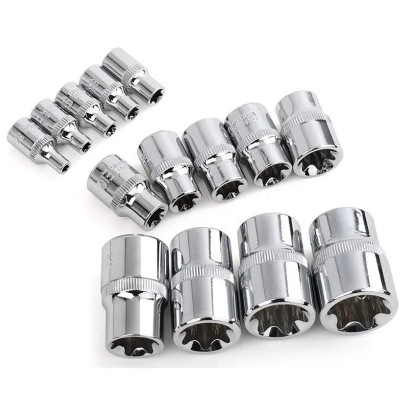 14 Pieces Of E-Type Sleeve Bolt Extractor Set Is Used For Damaged, Freeze And Rusted Lug Nuts And Screws Easy To Use