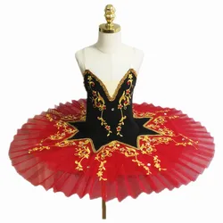 Nuove gonne di balletto professionali Tutu gonna per bambini nera e rossa costumi di danza del ventre abito ricamato in oro