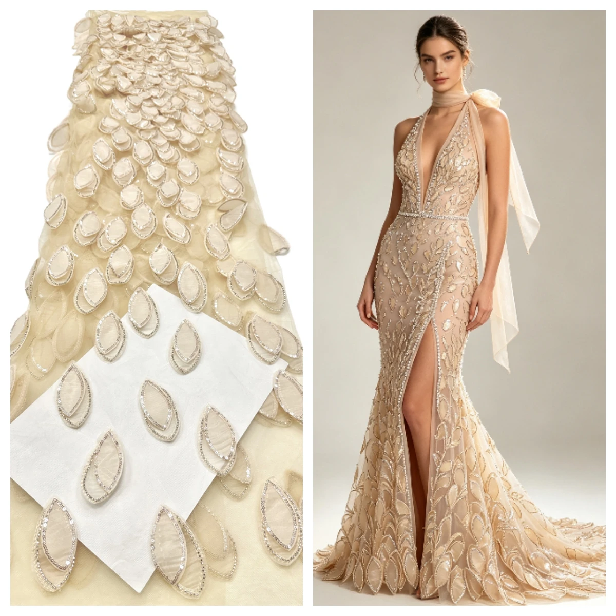 2026 High-Quality African Nigerian Embroidered Lace Tulle Fabric Guipure Sequins Wedding Dress& Bridal Gown Net Cloth 5 Yards