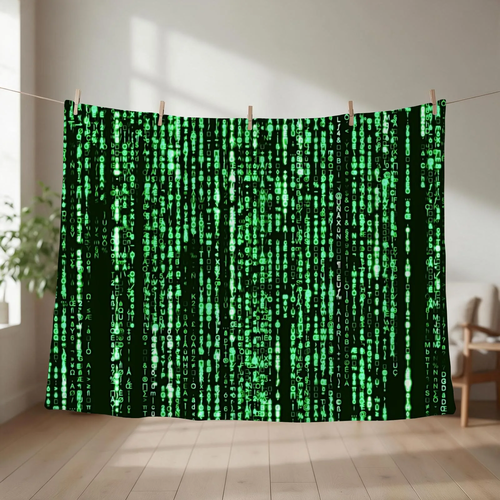 Welcome Matrix Throw Blanket couch cozy soft plush fuzzy picnic outdoor blanket