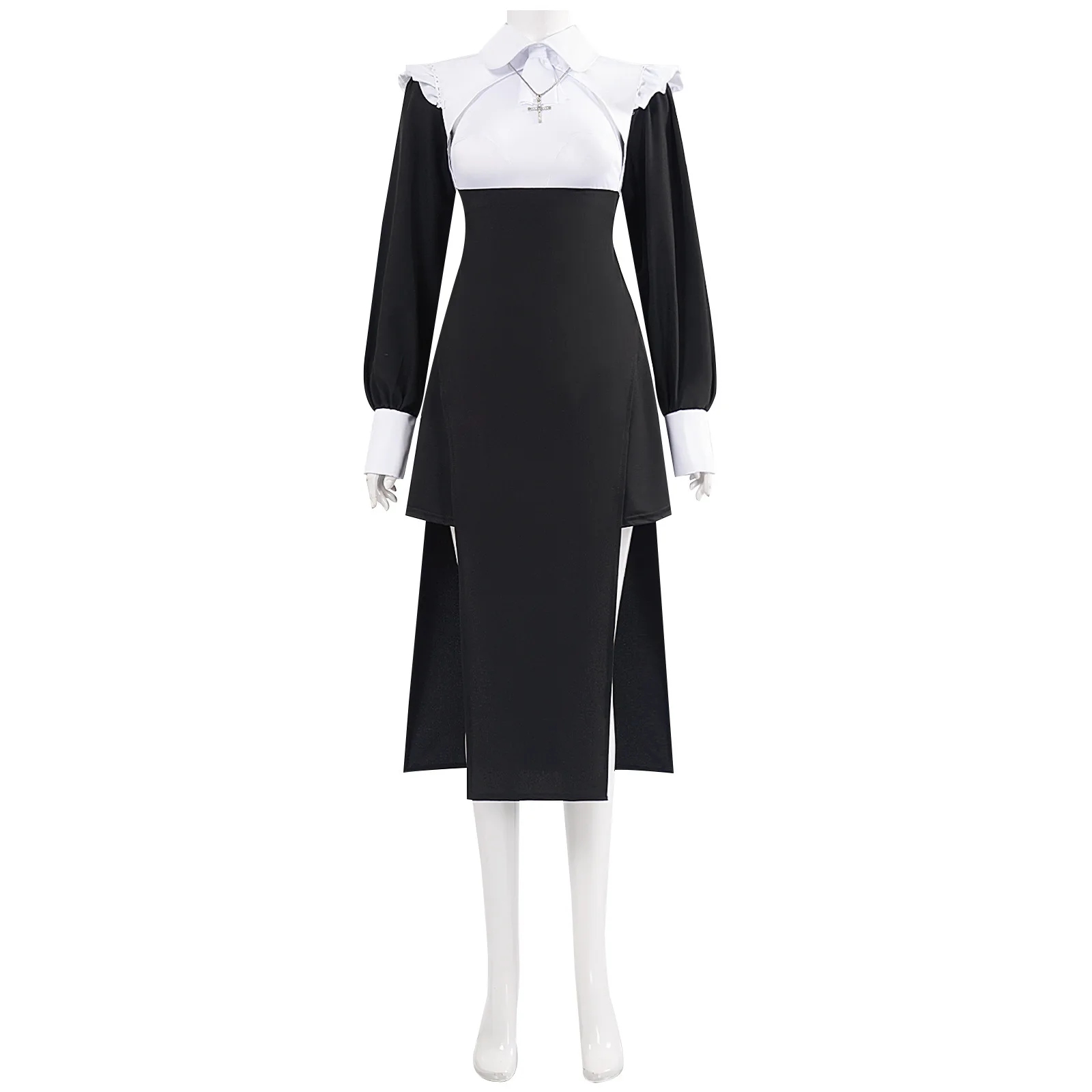 

Nun Uniform Cosplay Sexy Drag Nurse Uniform Maid Halloween Maid Bodysuit Skirt