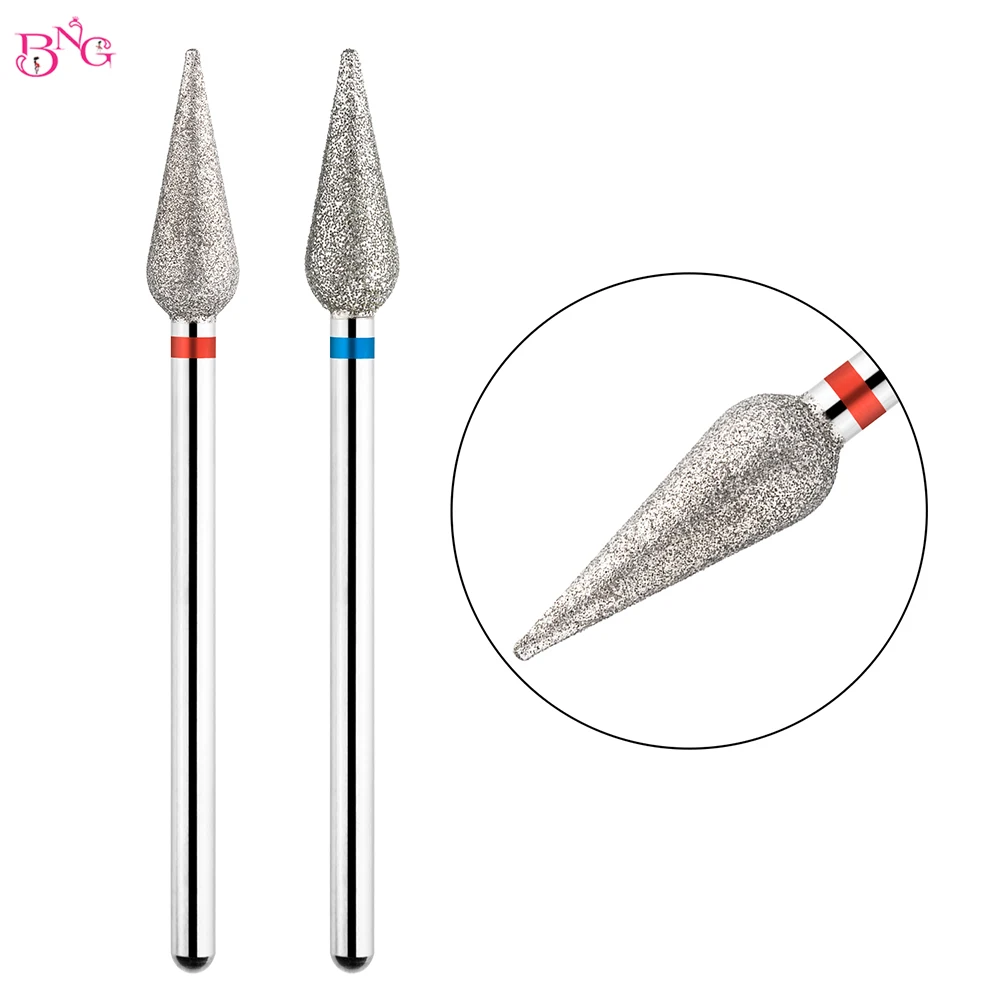 

BNG Cone Nail Drill Bits Fine Diamond Cuticle Clean Burr Russian Mills Electric Manicure Drills Nails Accessories Tools