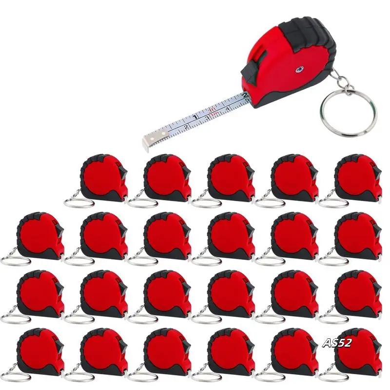 

Mini Tape Measure Keychain Set, 3 Ft Retractable, 24 Pieces, Pocket Size With Lock