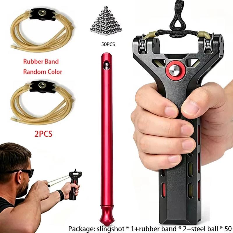 G5+ Aluminum Powerful Precision Professional Aluminum Reloadable Automatic Slingshot Metal for Adult Hunting Bird with Magazine