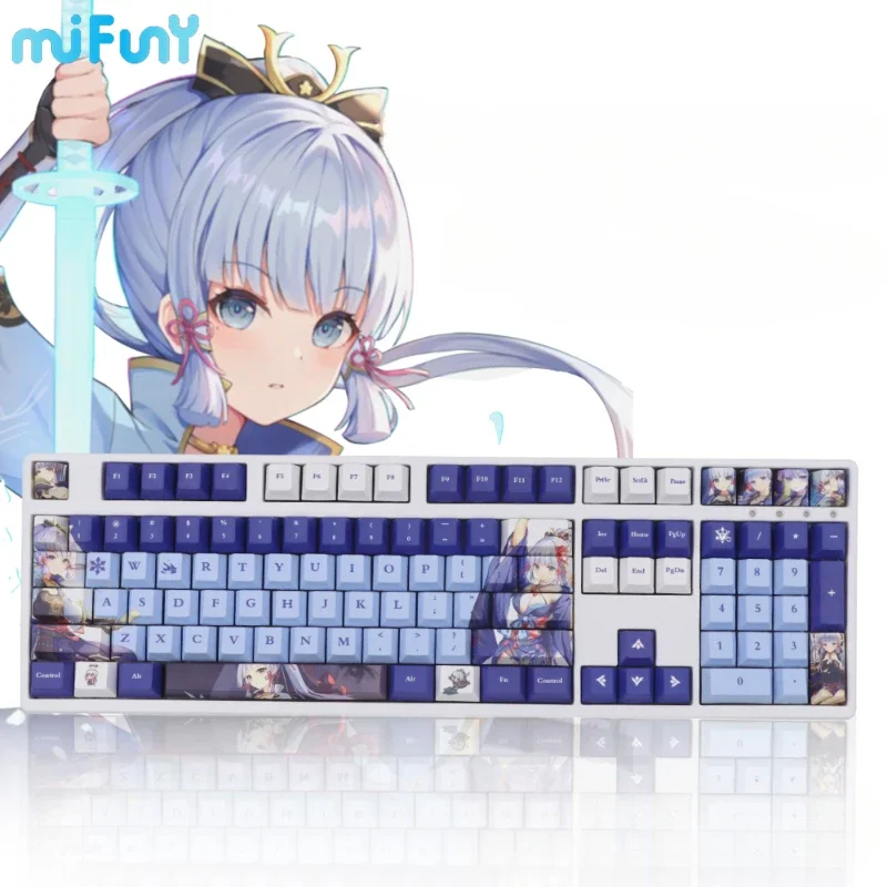 

MiFuny Genshin Impact Full Set KeyCaps Kamisato Ayaka Key Caps Custom Cherry Profile Cartoon Key Cap for Rainy75 Accessories