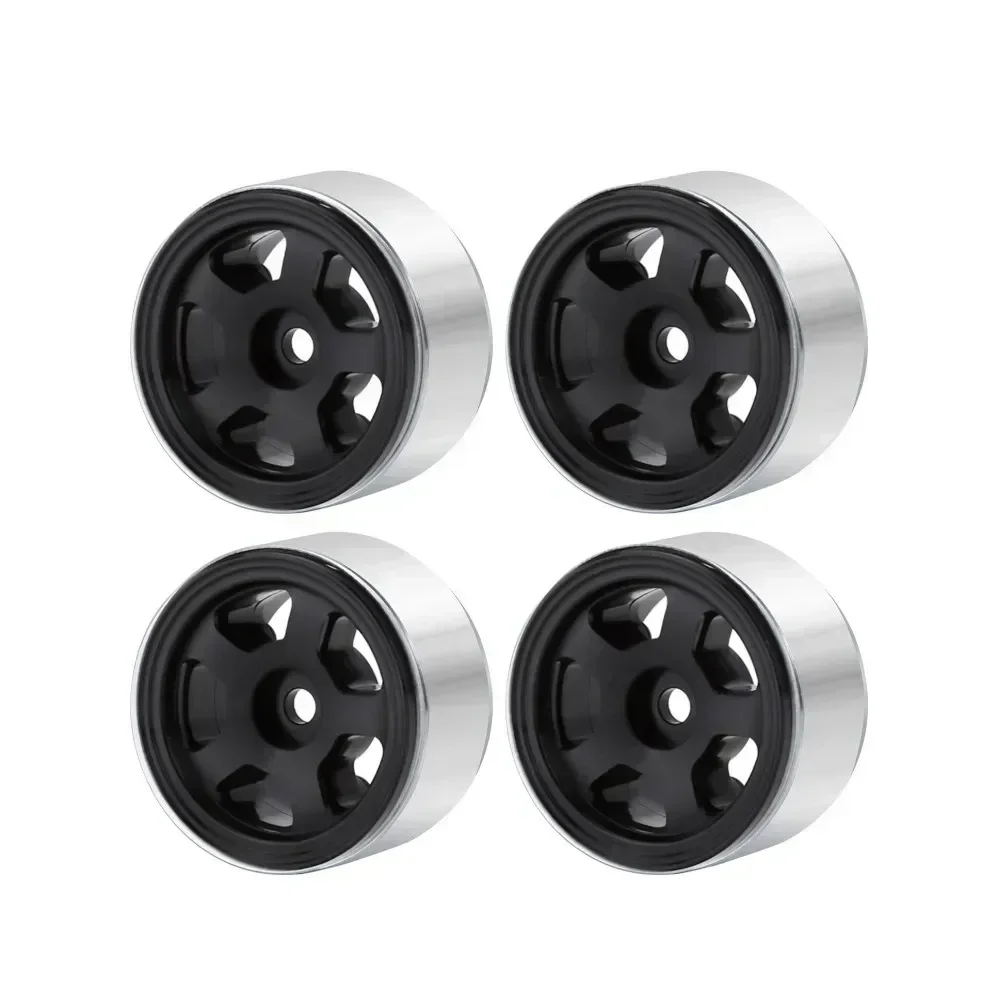 4PCS 1.0" CNC Metal Beadlock Wheel Rims for 1/24 RC Crawler Car Axial SCX24 90081 AXI00002 Deadbolt Chevrolet B-17 Betty