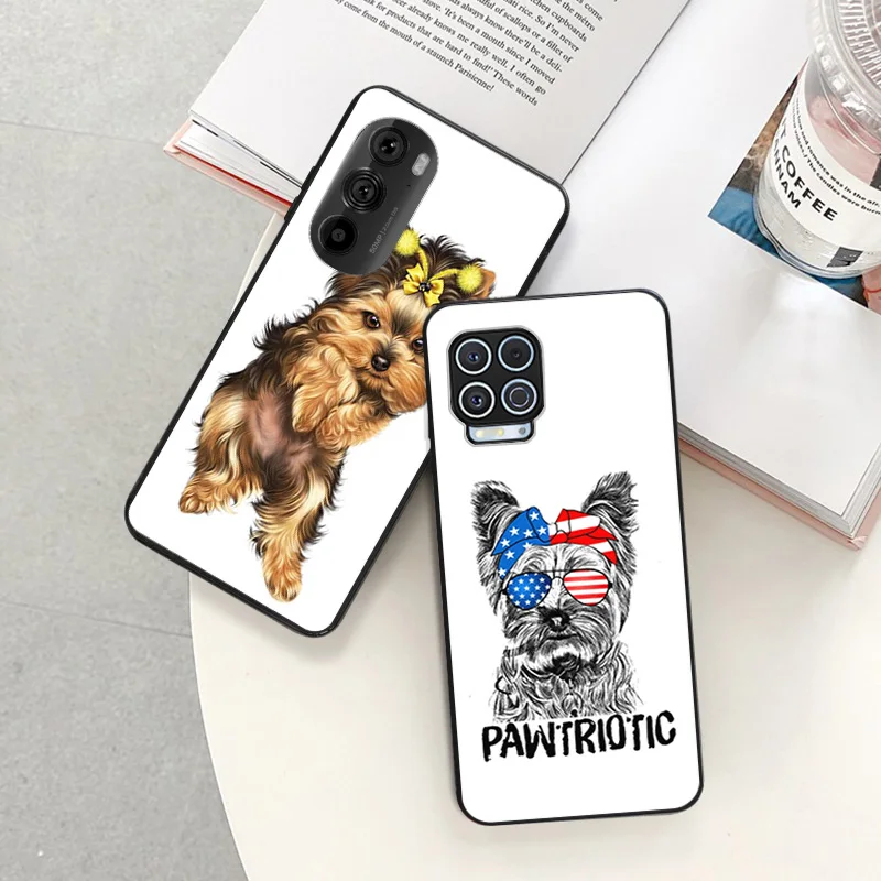 Matte Phone Cases for Motorola Moto G31 G50 G30 G51 G60 G71 G22 G32 G52 G72 G53 G73 G9 Yorkshire Terrier Dog Black Soft Cover