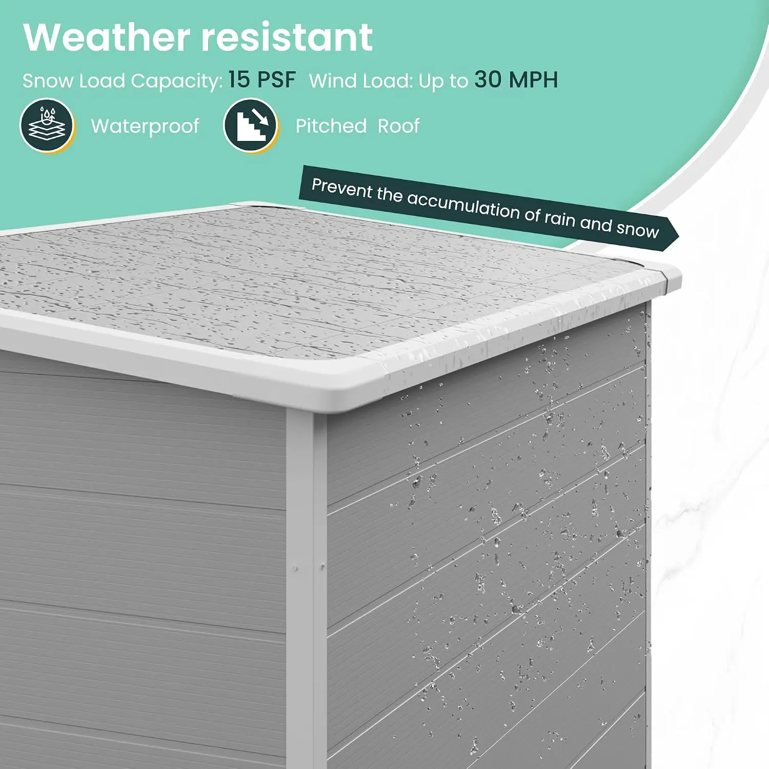 5x3 FT Outdoor Storage Shed Resin Garden Shed with Floor, Customized - view 5