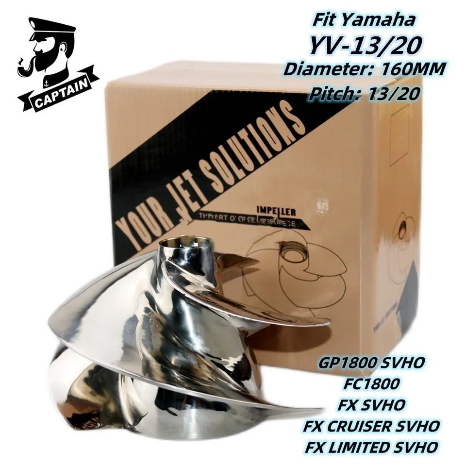 

Captain YV-13/20 Jet Ski Impeller Fit Yamaha GP1800 FZR FZS FX SVHO FX CRUISER SVHO FX LIMITED SVH 3 Blades Polished 160mm