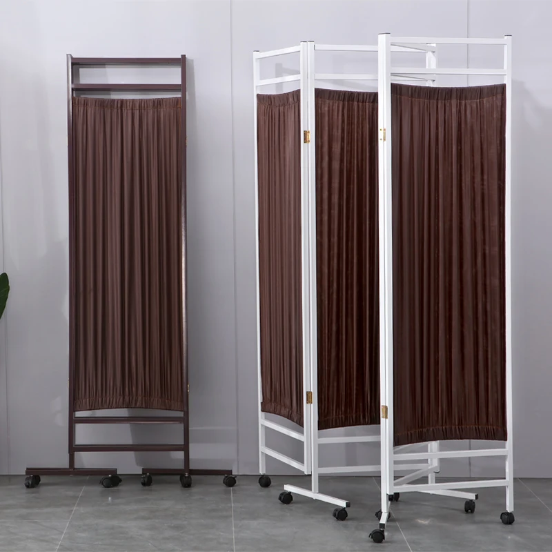 Medical Screen Hospital Medical Iron Fabric Partition Folding Screen Health Room Clinic Mobile