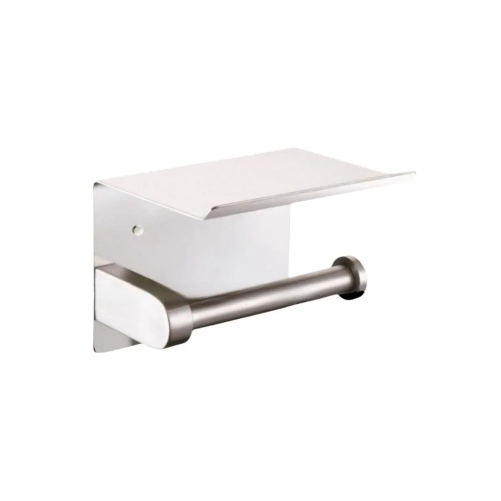 

Wall Mounted Toilet Roll Holder Stainless Steel with Storage Rack Toilet Paper Storage Rack Rust-proof Waterproof