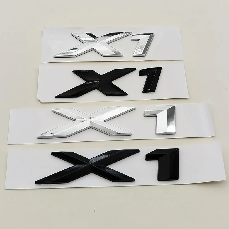 

3D ABS хром черный логотип X1 эмблема буквы значок наклейка на задний багажник автомобиля наклейка для BMW X1 E84 F48 U11 автостайлинг аксессуары