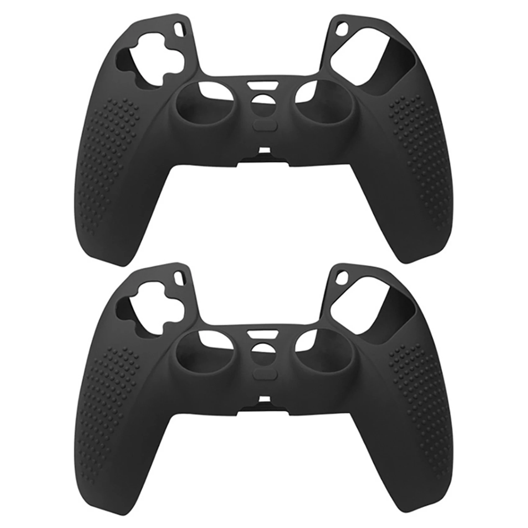 M09K 2X Für PS5 Game Controller Silikon Schutzhülle Für PS5 Rutschfeste Griffabdeckung (Schwarz)