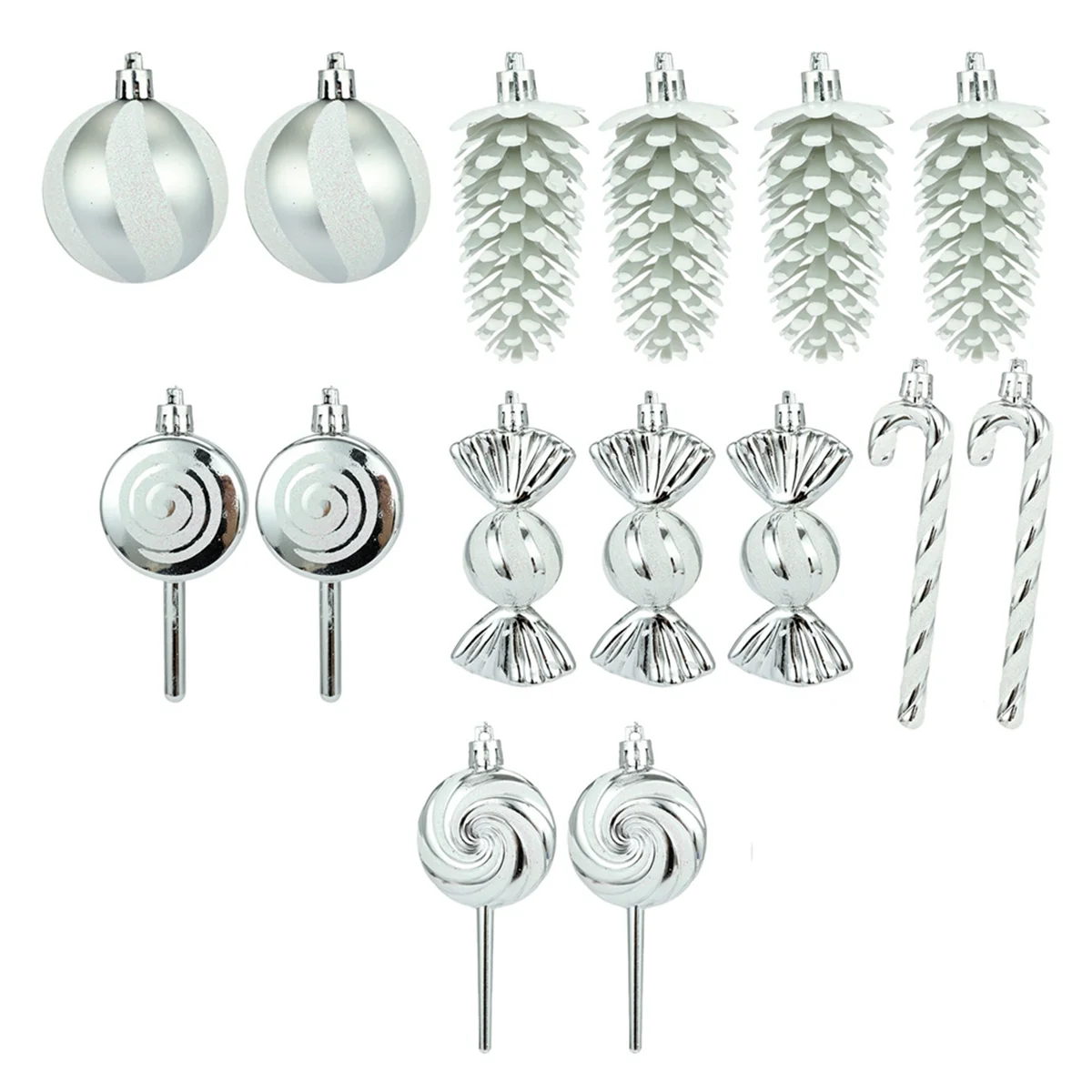 A71P 15 Piezas Adornos navideños Tema de dulces Juego de adornos de dulces navideños Decoraciones para árboles de Navidad Festivas para el hogar,C