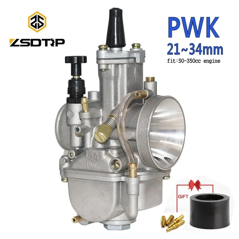 ZSDTRP 2T 4T Universal Keihin Koso Oko Motorcycle PWK Carburetor 21 24 26 28 30 32 34mm With Power Jet For Racing Motor