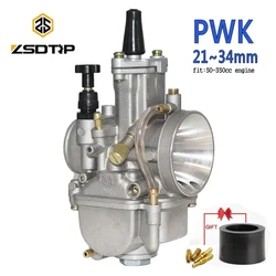 ZSDTRP 2T 4T Universal Keihin Koso Oko Motorcycle PWK Carburetor 21 24 26 28 30 32 34mm With Power Jet For Racing Motor