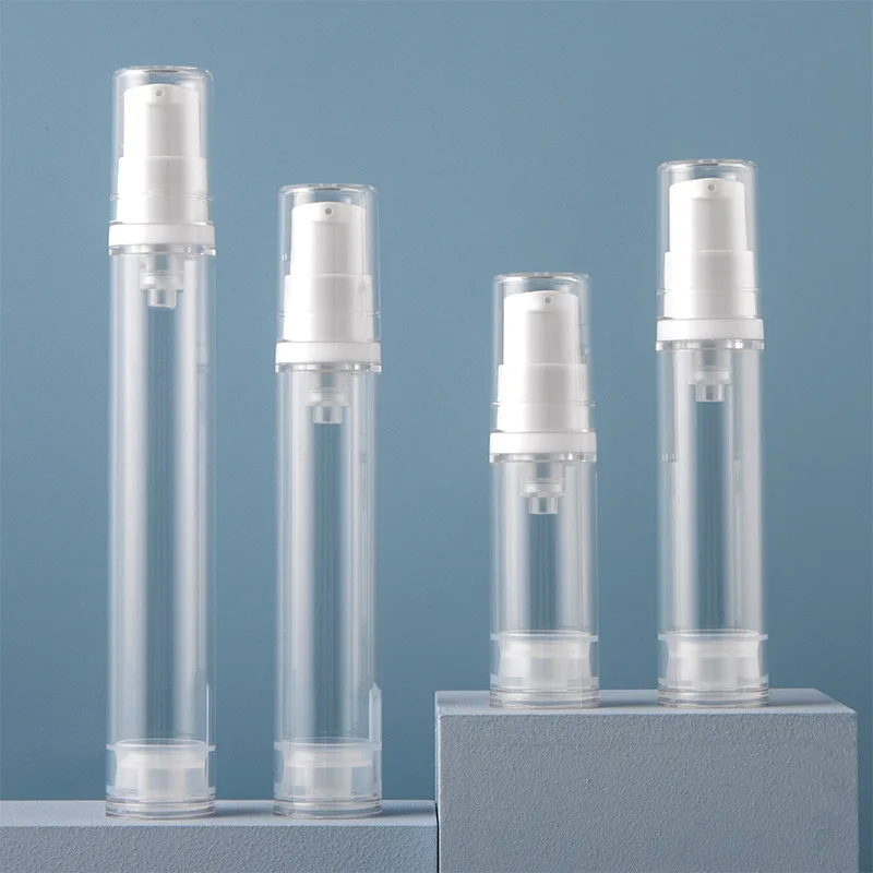 3PCS 5ml 10ml 15ml Vacuum Bottle White Head for Lotion Perfume Essential Oil Foundation Liquid Toner