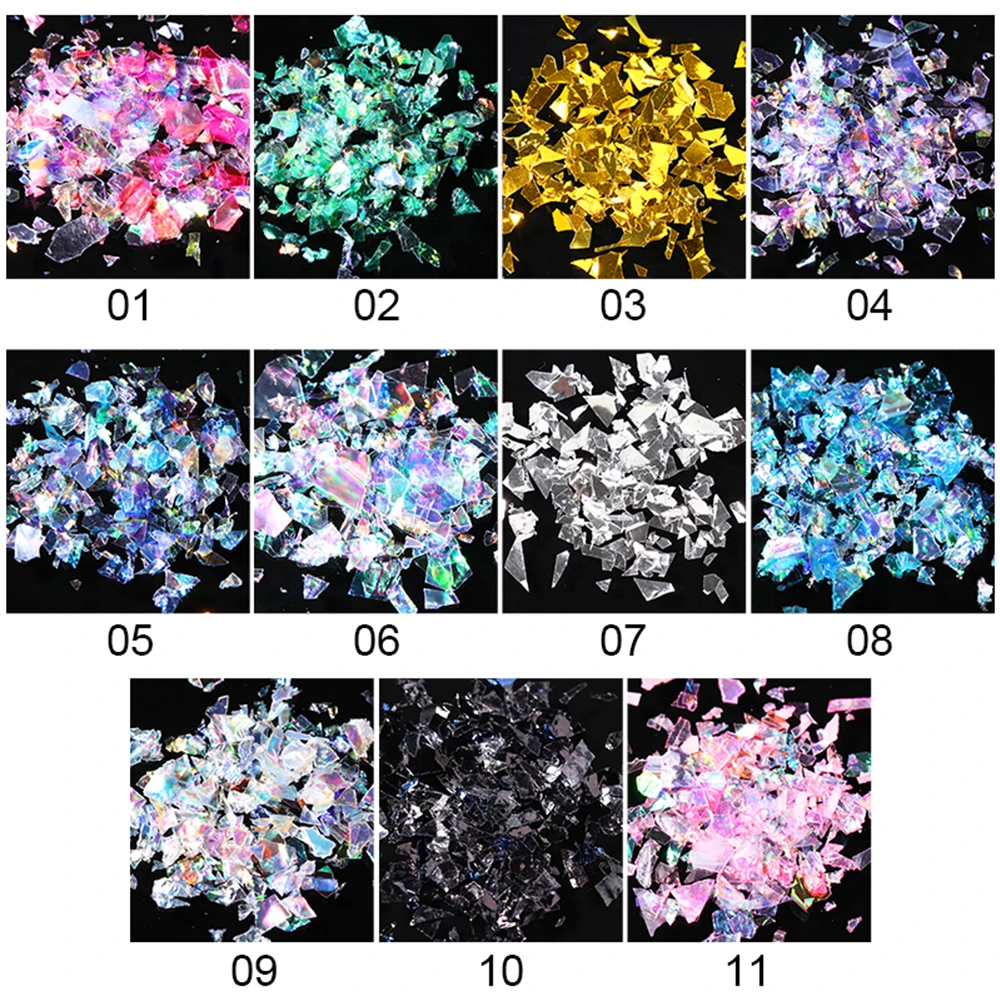 DIY Irregular Spangles Holographics Symphony Manicure Nail Glitter Flakes Sequins Candy Glass Paper Nail Sequins