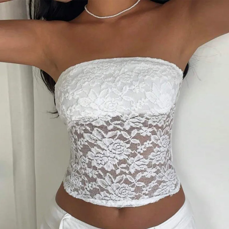 

Lace Tube Top 2026 Summer Sexy Slim Sleeveless Women's Clothing