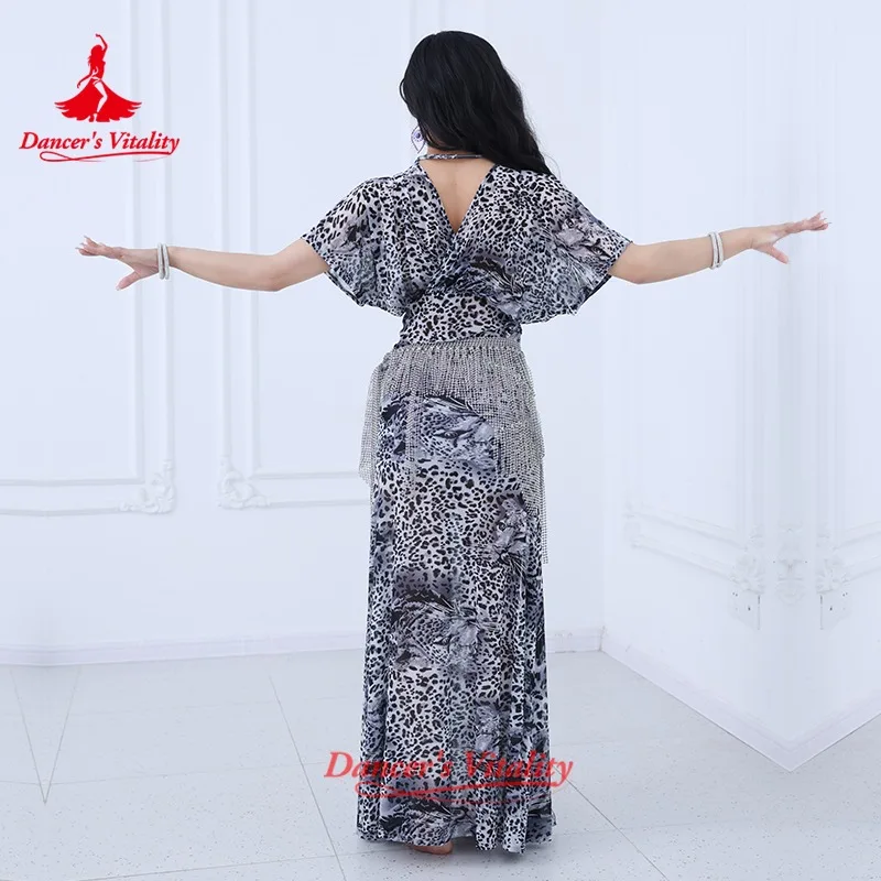 Belly Dance Costumes Women Comfortable and Breathable Mesh Dress Advanced Sexy Leopard Print Oriental Dance Performance Dresses