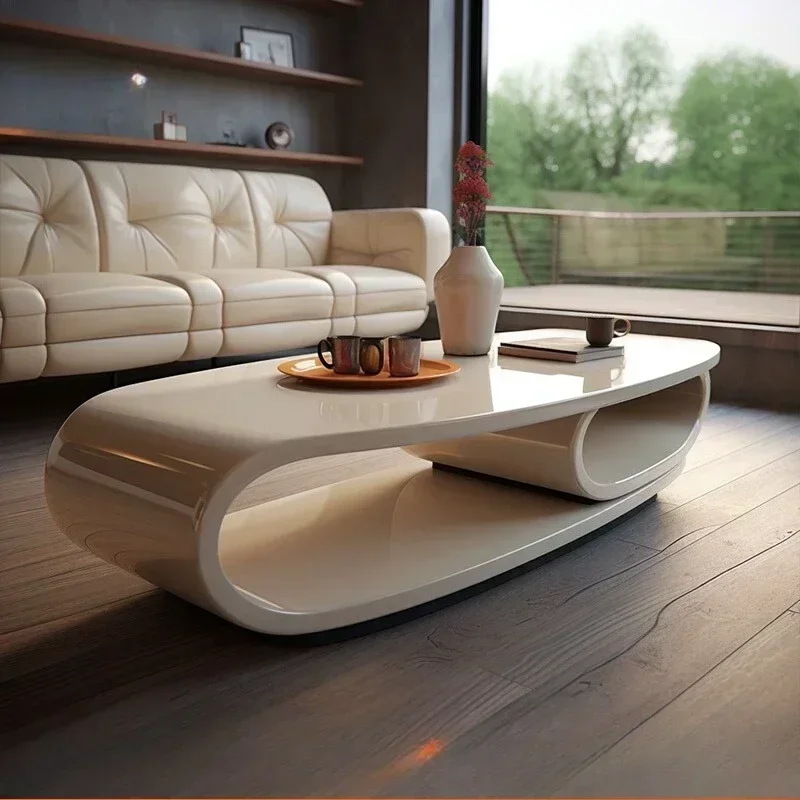 Living Room Lounge Center Narrow Table Side Glass Coffee Elevable Center Mini Bedside Table Cream Style Luxury Modern Table For