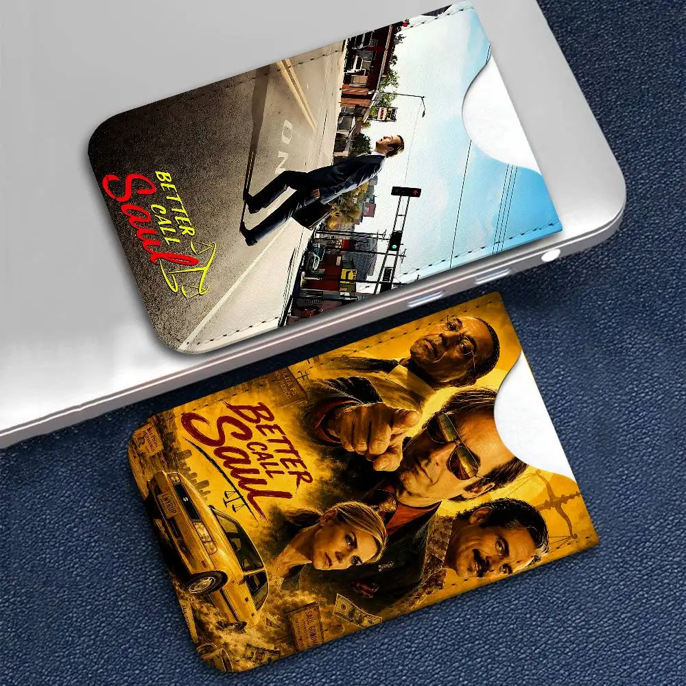 Classic Better Call Saul Lightweight Leather Card Holder Palm Pattern Protective Cover for Bus Card ID Card Compact Size
