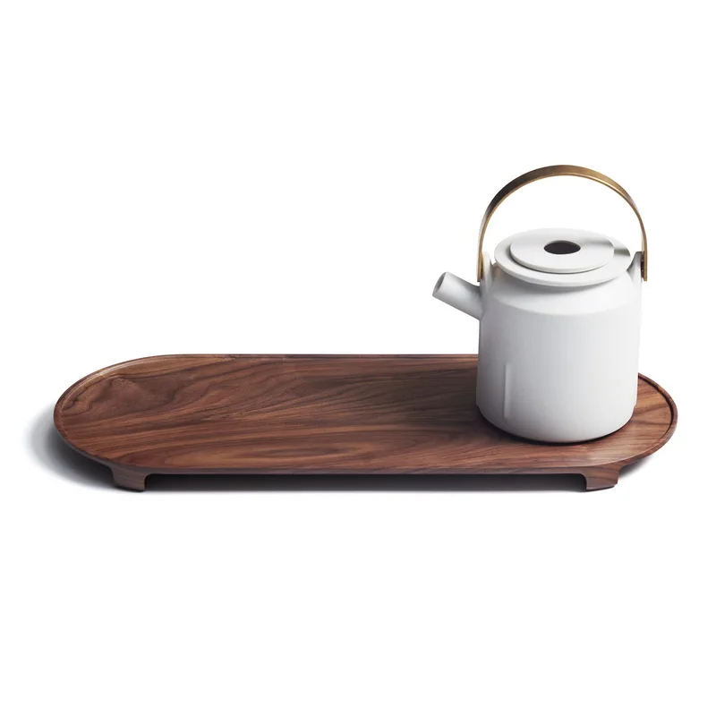 Suspended Long Platter Black Walnut Beech Solid Wood Large Tray