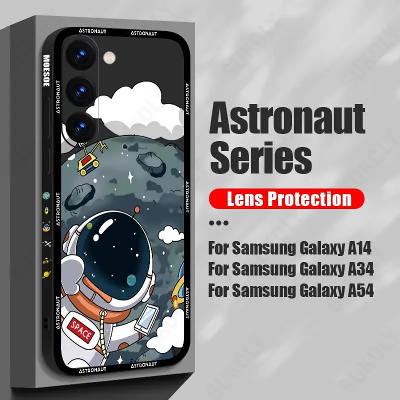 Astronaut TPU Phone Case For Samsung Galaxy S26 S25 S24 S23 S22 Ultra Plus S25 FE A17 A56 A16 A15 A55 A54 A53 A35 5G Soft Cover