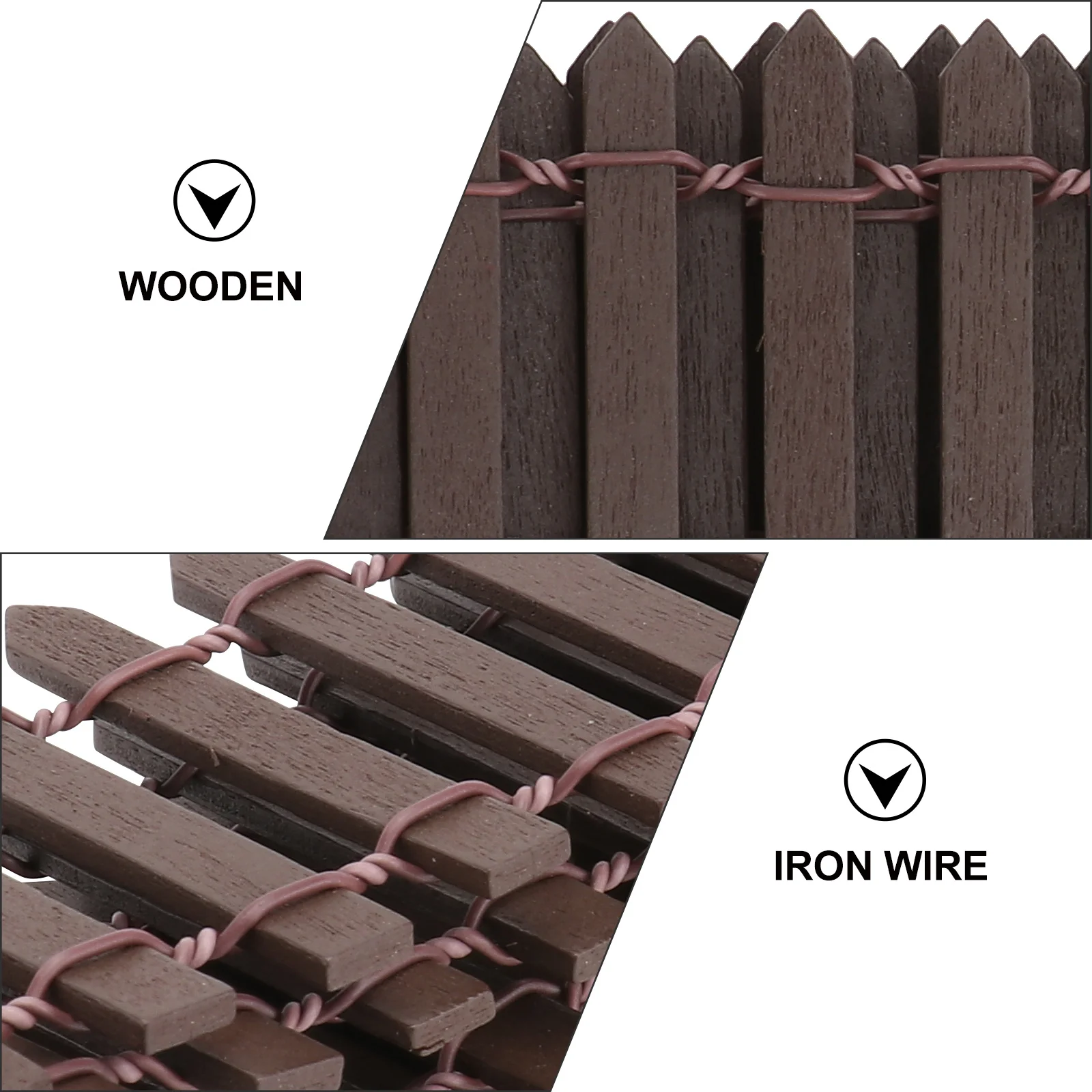 100cm X 5cm 미니 나무 울타리 미니 식물 화분 장식 정원 요정 정원 미니 하우스 크리스마스 트리 울타리 DIY 유연한 경계선