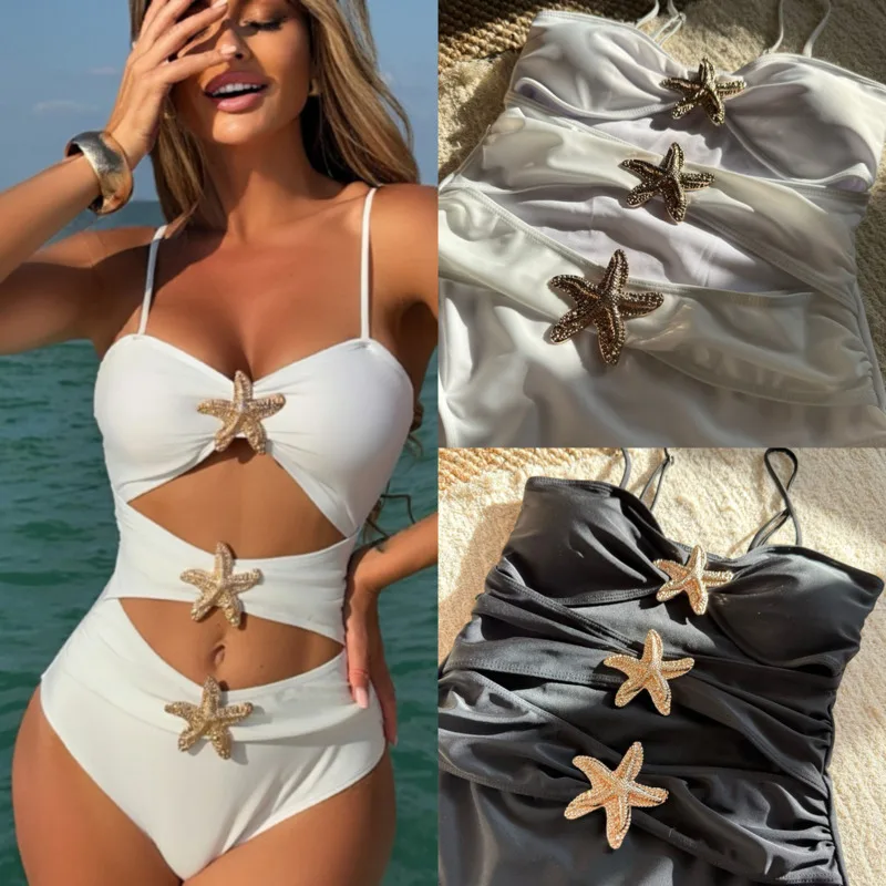 

Sea Star Bikini 1 Piece Set Swimsuit 2025 Bohemian Eur Us Ru Sexy Cross-border Split Women Beach Swimsuit Beach 1 Skirt Suit New