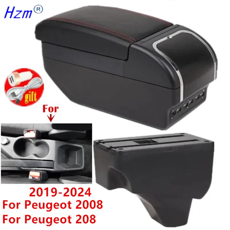 Für Peugeot 2008 Armlehnenbox Für Peugeot 208 Auto-Armlehnenbox 2019 2020 2021 2022 2023 2024 Aufbewahrungsbox Nachrüstung Autozubehör