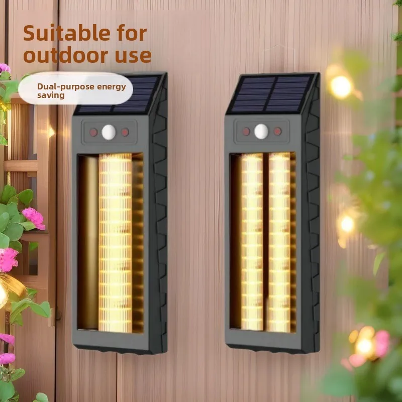 Solar Garden Light: Motion Sensor, Tungsten Wall Washer - Warm & Colorful Light, Integrated Solar Street Lamp