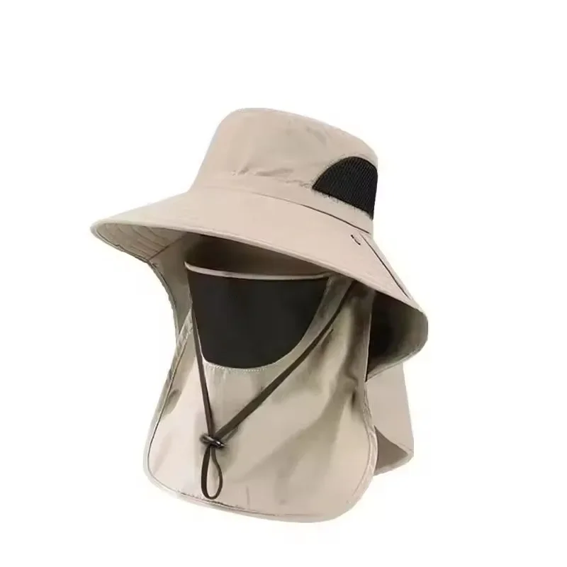 AliExpress NONE Summer Sun Hats UV Protection Outdoor Hunting Fishing Cap For Unisex Hiking Camping Visor Bucket Hat Neck Flap Fisherman Hat
