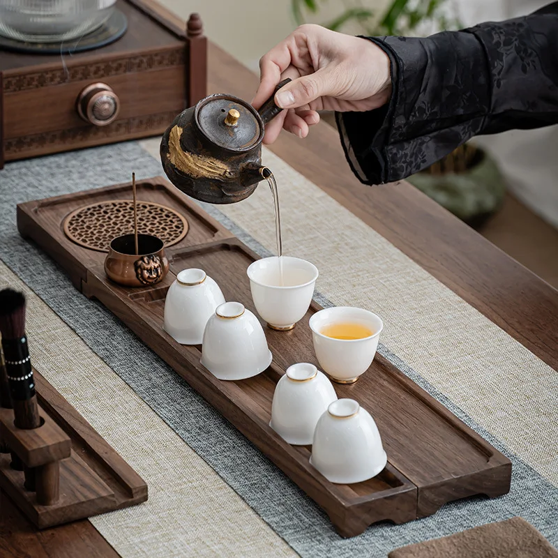 Solid wood tea tray can be split into dry brewing table, simple household light luxury, new Chinese kung fu tea set, small tea s