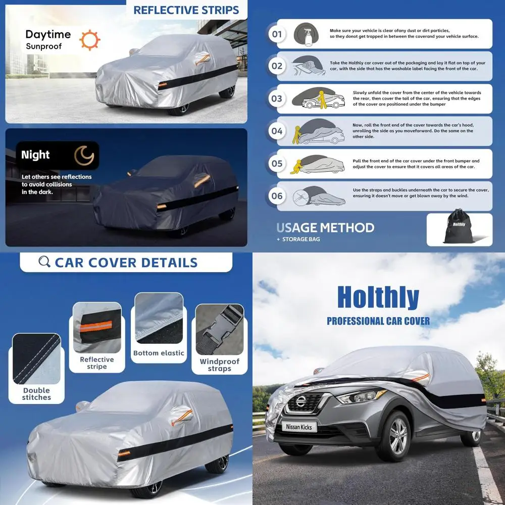 

Custom Nissan Kicks 2017-2024 SUV Car Cover, 10-Layer Waterproof, UV & Weather Protection, Silver