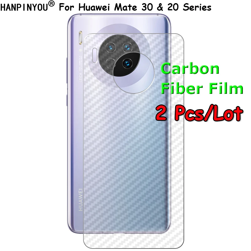 2 Pcs/Lot Back Film For Huawei Mate 30 20 X Pro 3D Transparent Carbon Fiber Rear Sticker Screen Protector (Not Tempered Glass)