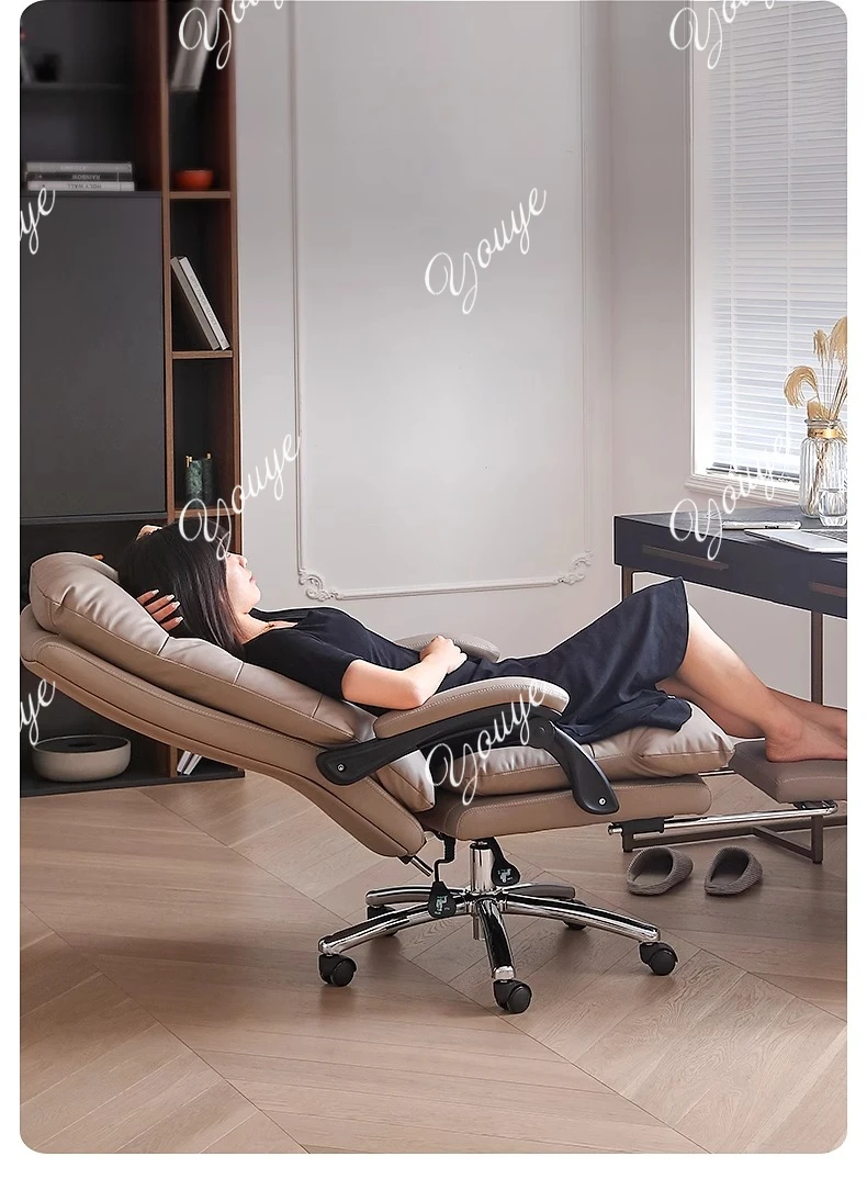 Leather Boss Chair Business Home Comfort Office Chair Ergonomic Computer Chair