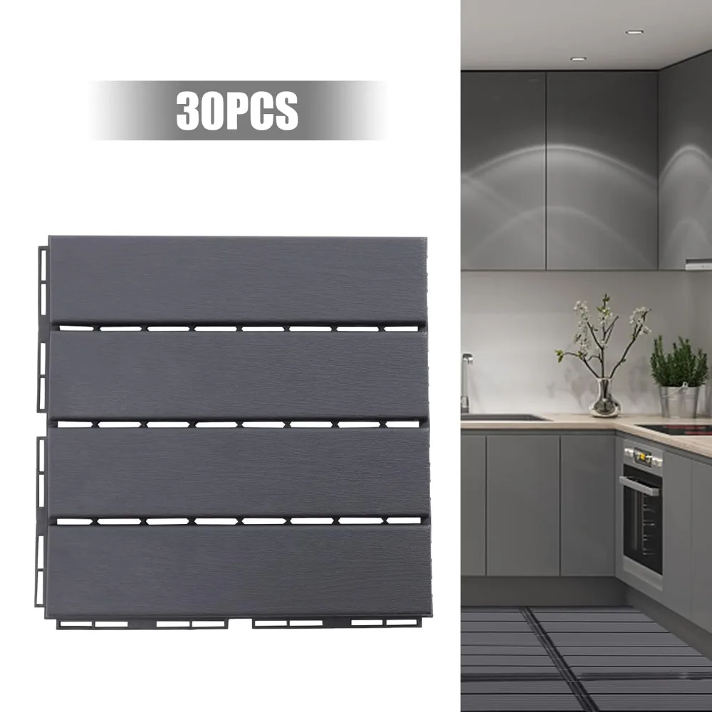 

Interlocking Deck Tiles, 30PCS, 12 x 12in PP Floor Tiles Outdoor Flooring, Patio Floor Decking for Balcony All Weather