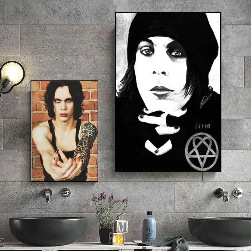 Ville Valo Poster Decorative Painting Canvas Prints Gift Wall Art for Living Room HD Pictures Bedroom Decor Painting Frameless